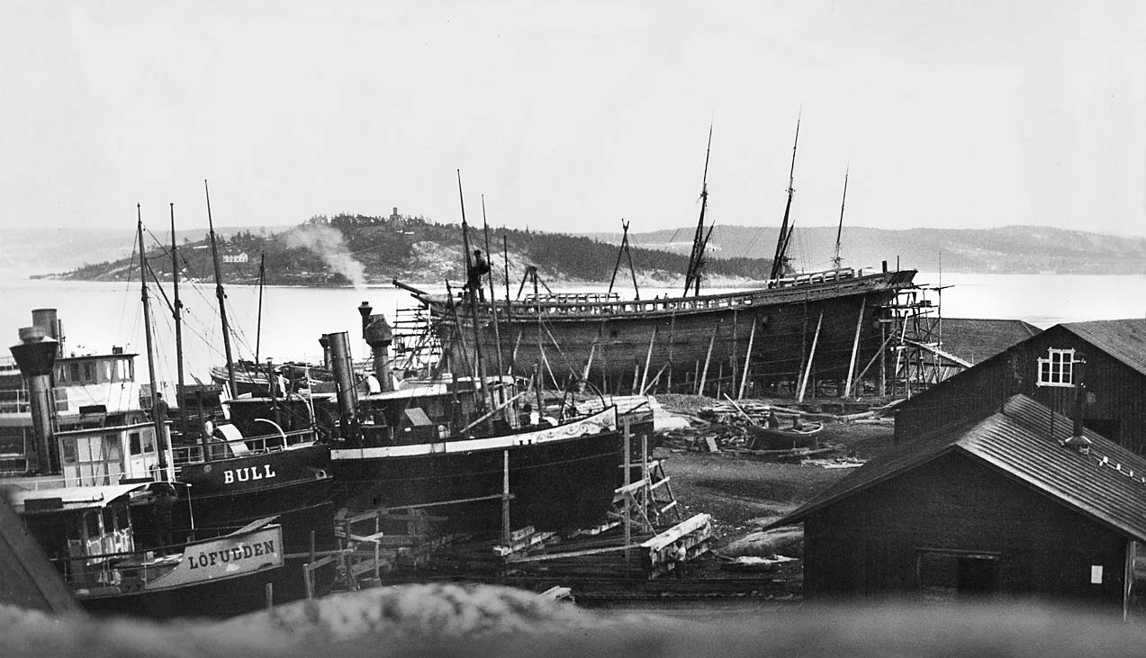 Mohögs varv vid Vindskärsvarv, Skönsmon. Fotograf: Okänd Bildkälla: Sundsvalls museums fotoarkiv 