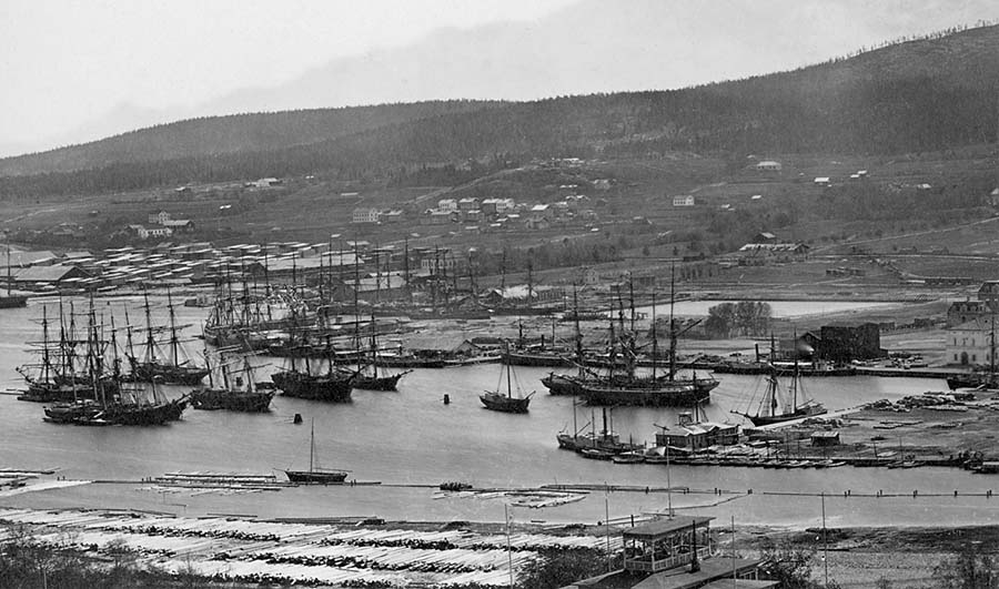 Sundsvalls hamn ca 1875-1885. Bildkälla: Sundsvalls museum 