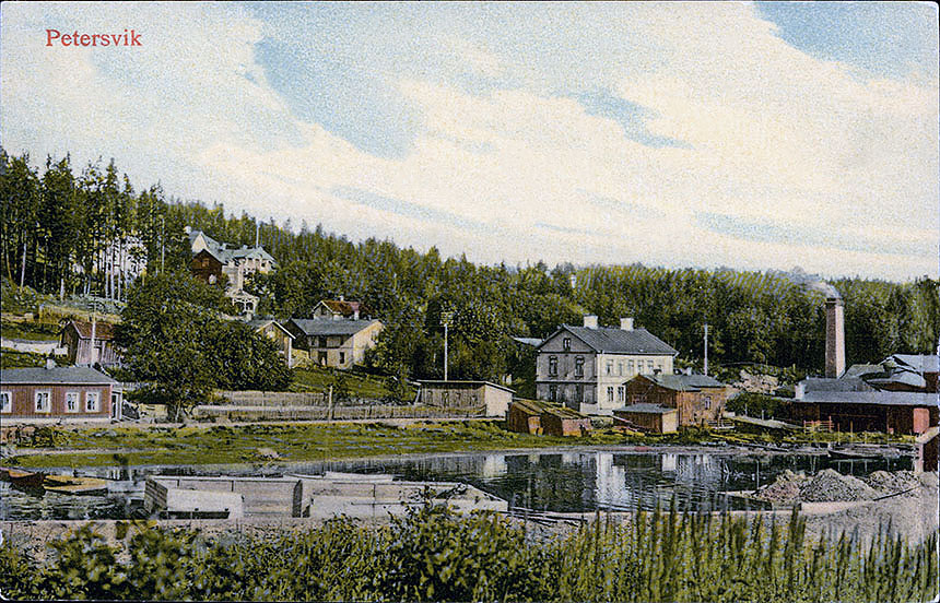 Petersviks lådfabrik och glasbruk.